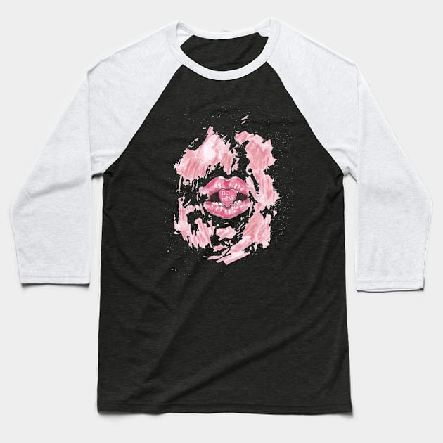 Pink Lips Baseball T-Shirt by PolSmart